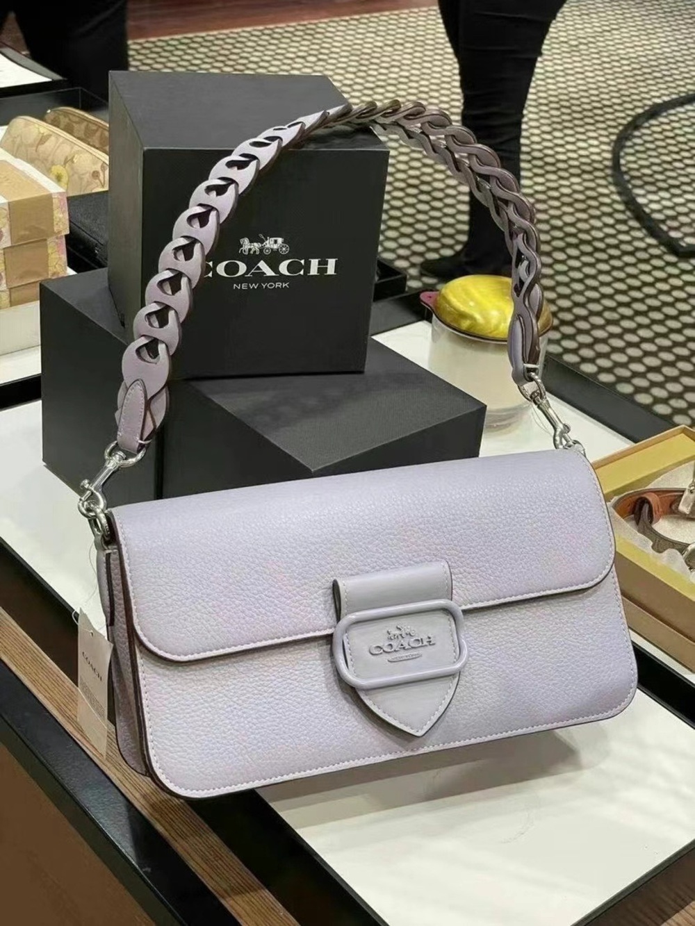 NWT Coach Morgan Shoulder Bag in Mist CJ619 - Picture 7 of 12